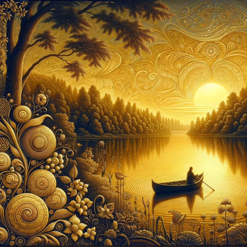 Twilight Serenity Lakeside Cotton Cushion
