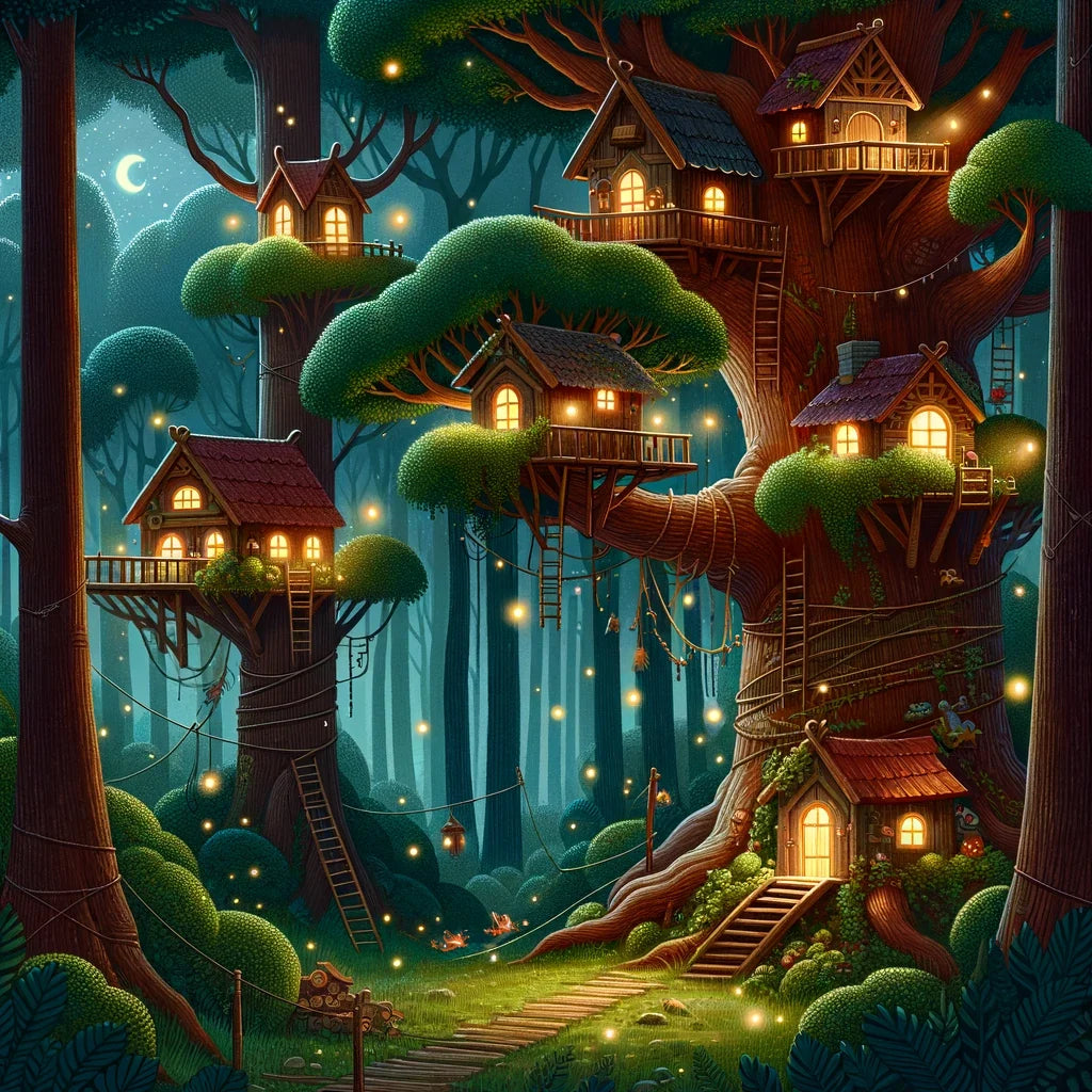Twilight Treetop Cotton Cushion