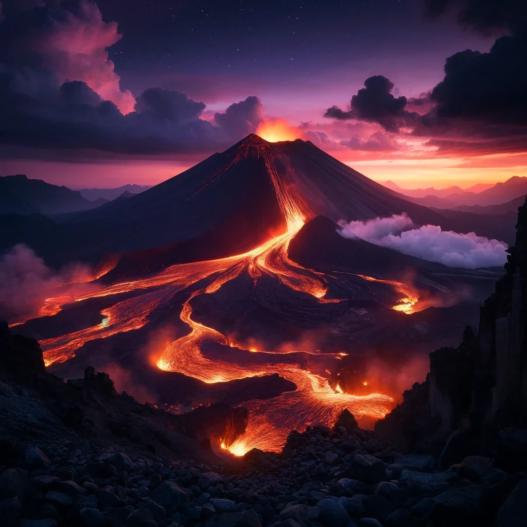 Twilight Volcano Cotton Cushion