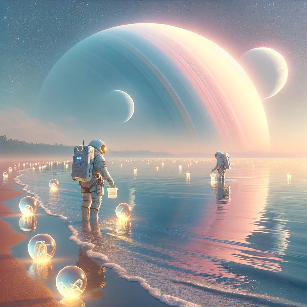 Twin Moon Beach Exploration Canvas