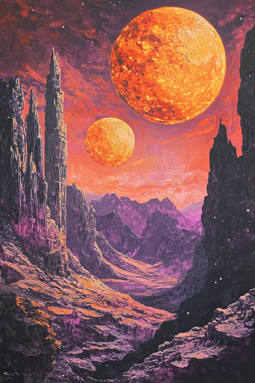 Twin Suns Exoplanet Canvas