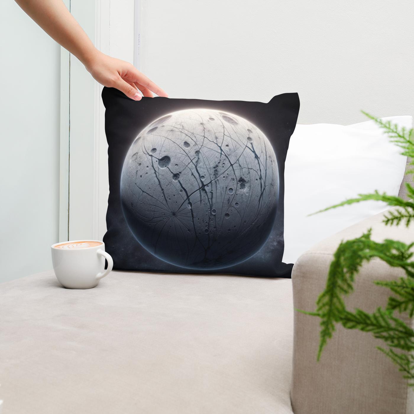 Europa's Subsurface Mystery Cotton Cushion