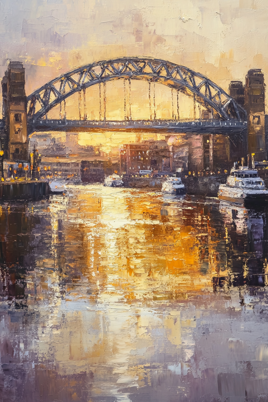 Tyne Bridge Golden Canvas