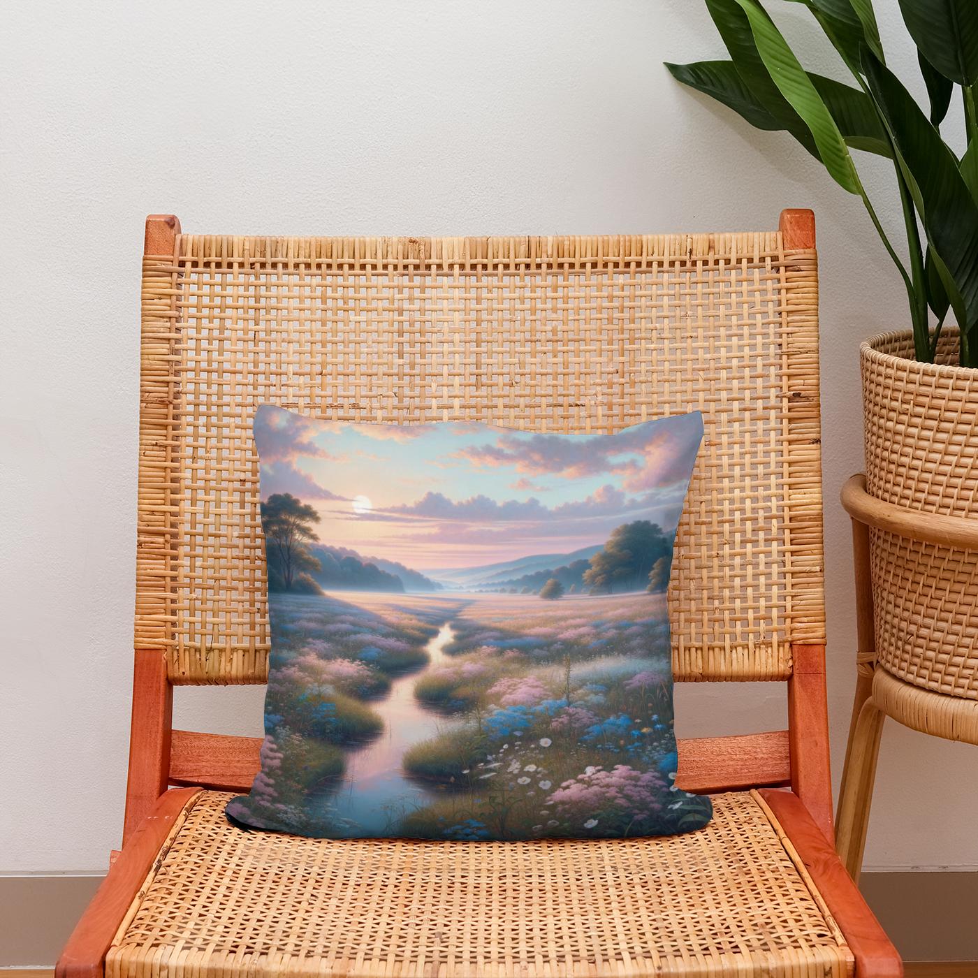 Meadow Mural Cotton Cushion