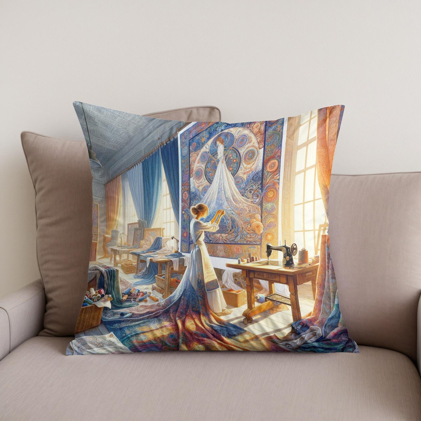 Ethereal Threads Cotton Cushion