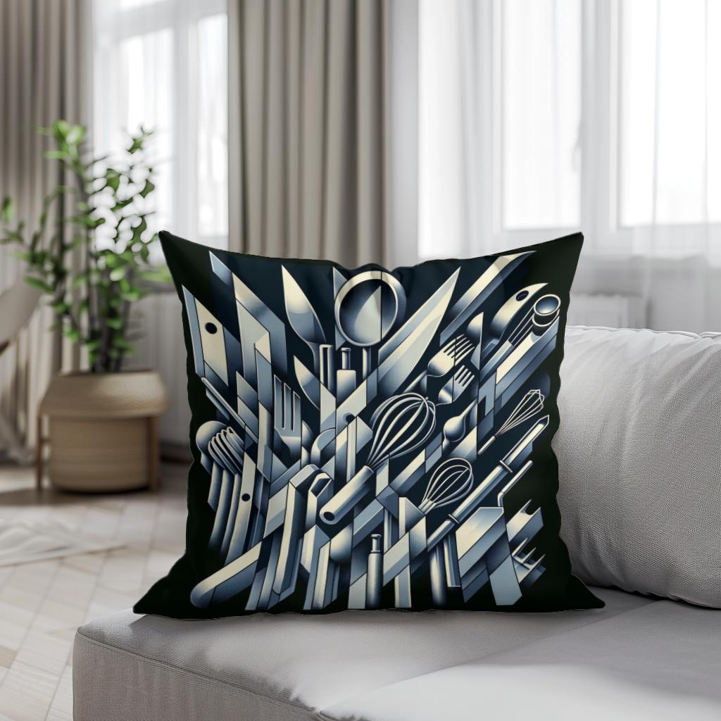 Cubist Culinary Fusion Cotton Cushion