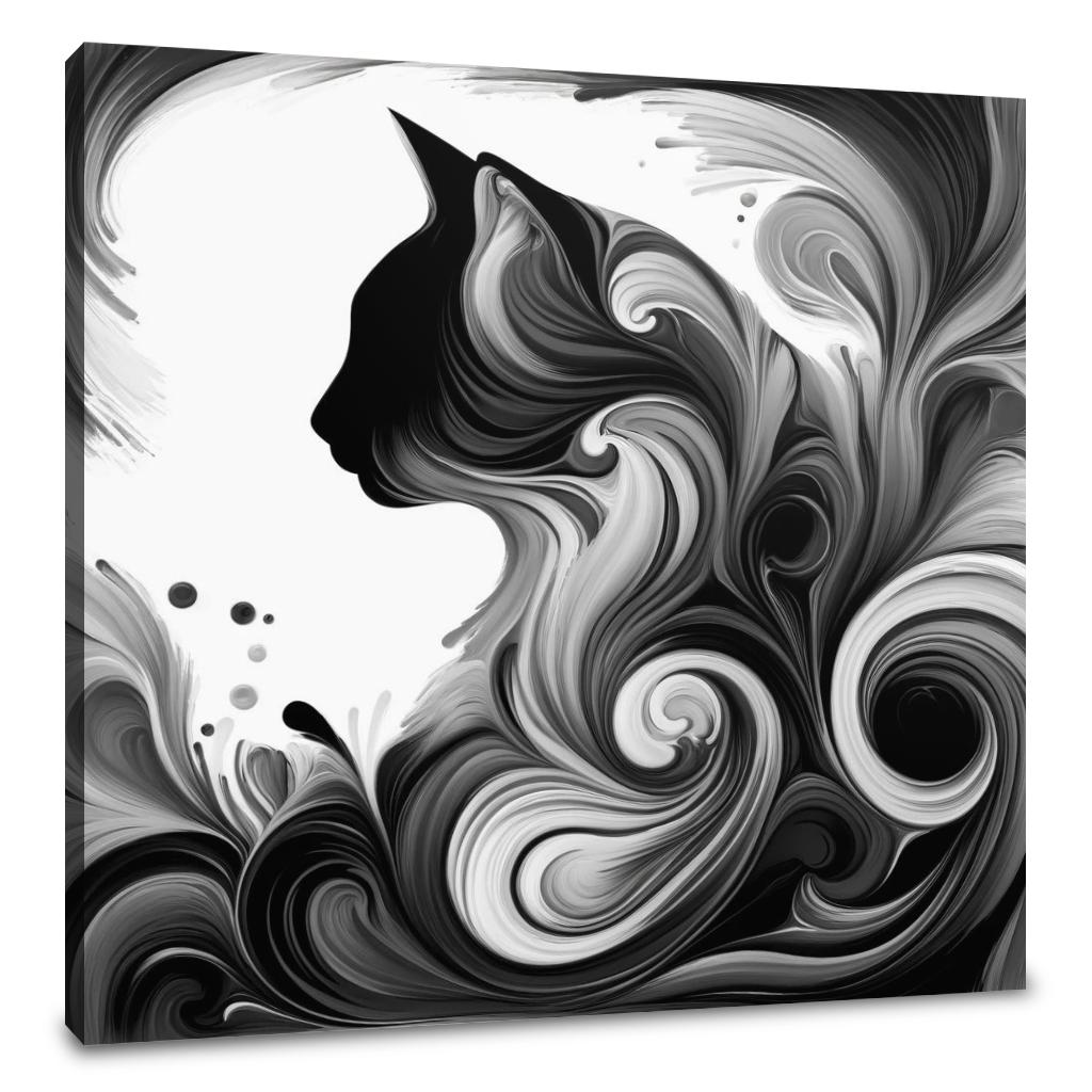 Whispering Cat Shadows Canvas