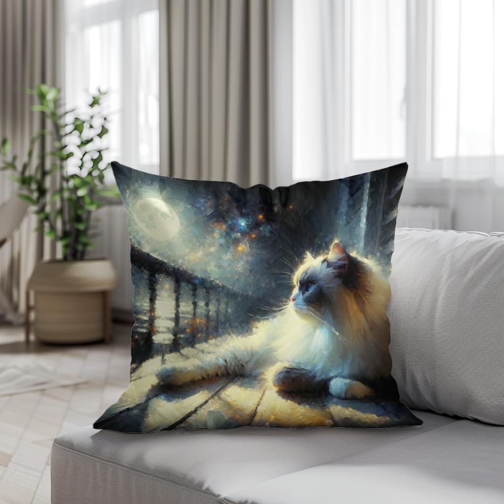 Moonlit Serenity Cotton Cushion