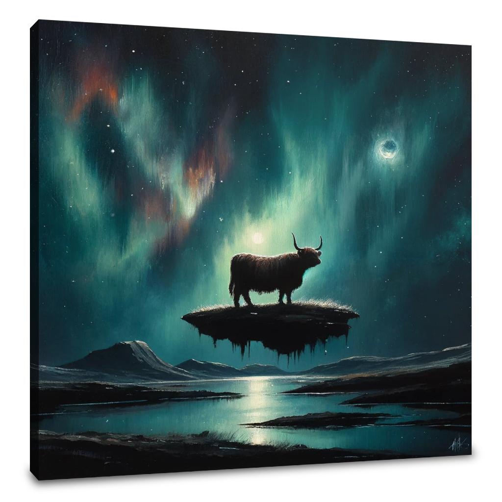 Highland Cow Mystique Canvas