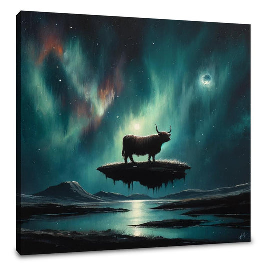 Highland Cow Mystique Canvas