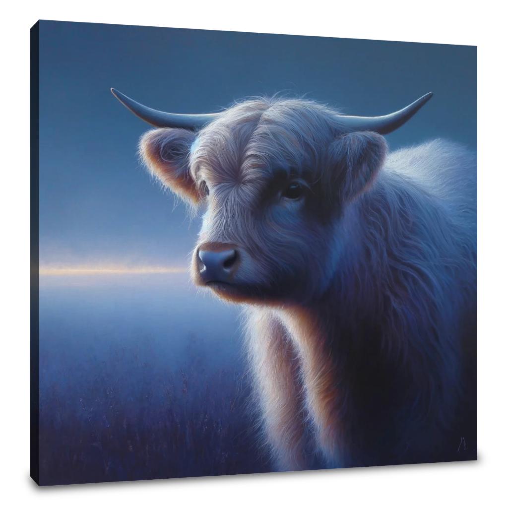 Highland Cow Evening Calm Canvas