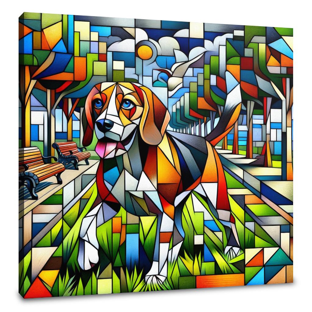 Cubist Canine Canvas