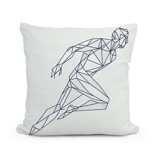 Geometric Human Silhouette Cotton Cushion