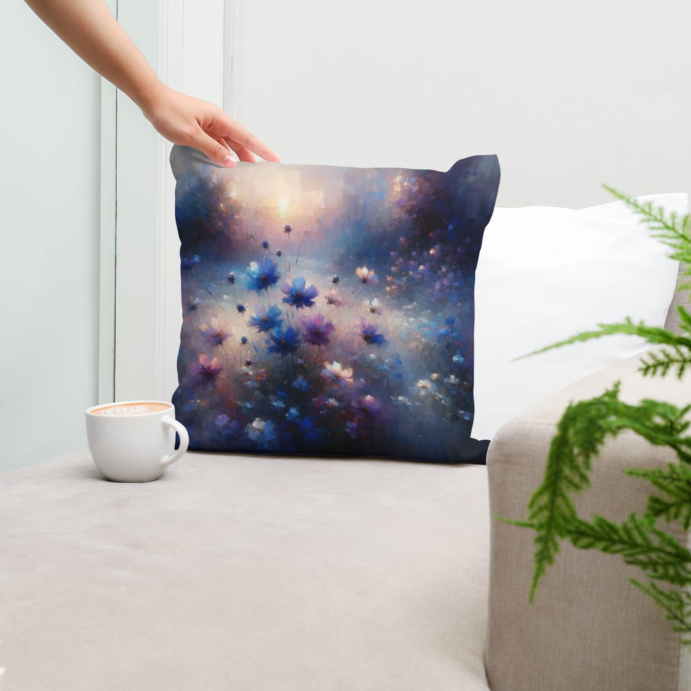 Twilight Bloom Serenity Cotton Cushion