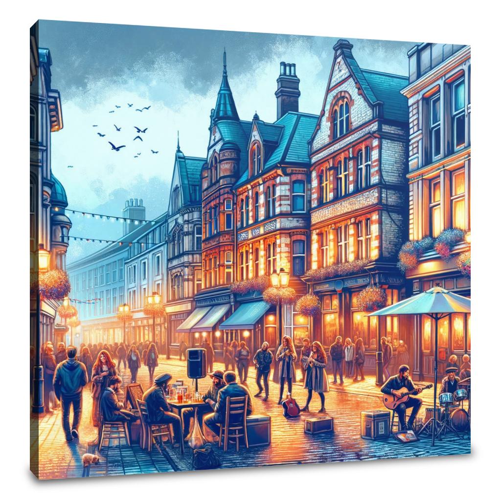 Cardiff Nightlife Canvas