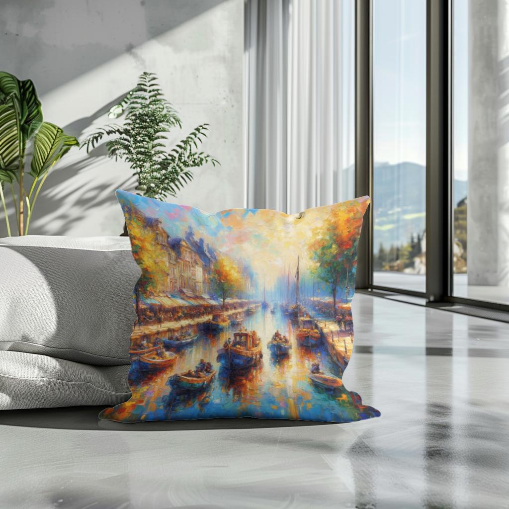 Sunlit Serenade Cotton Cushion