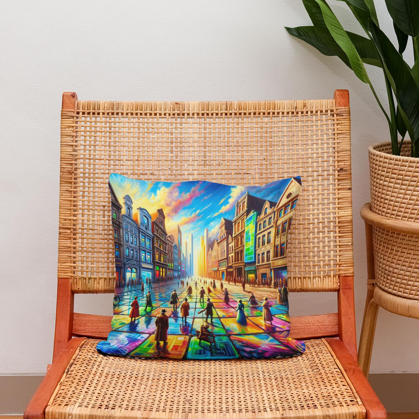 Timelines Converge Plaza Cotton Cushion