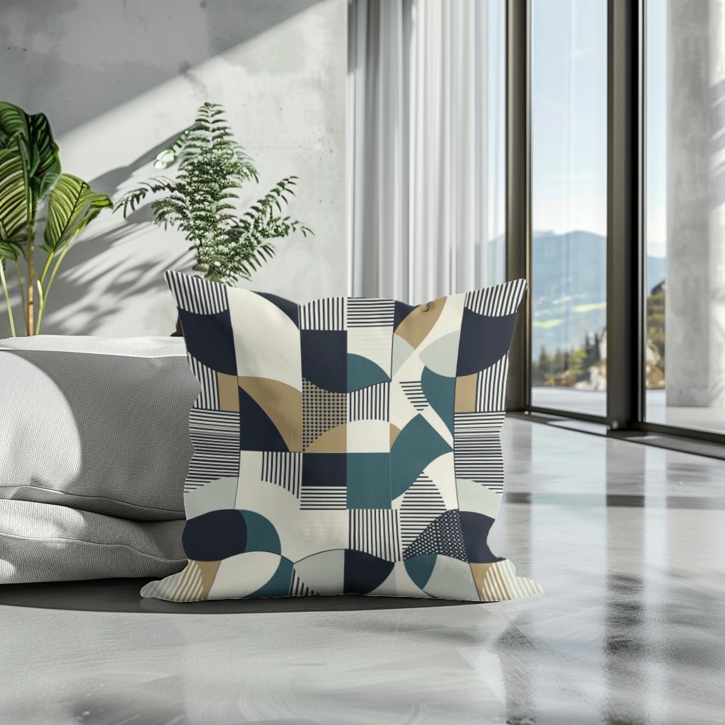 Geometric Harmony Cotton Cushion