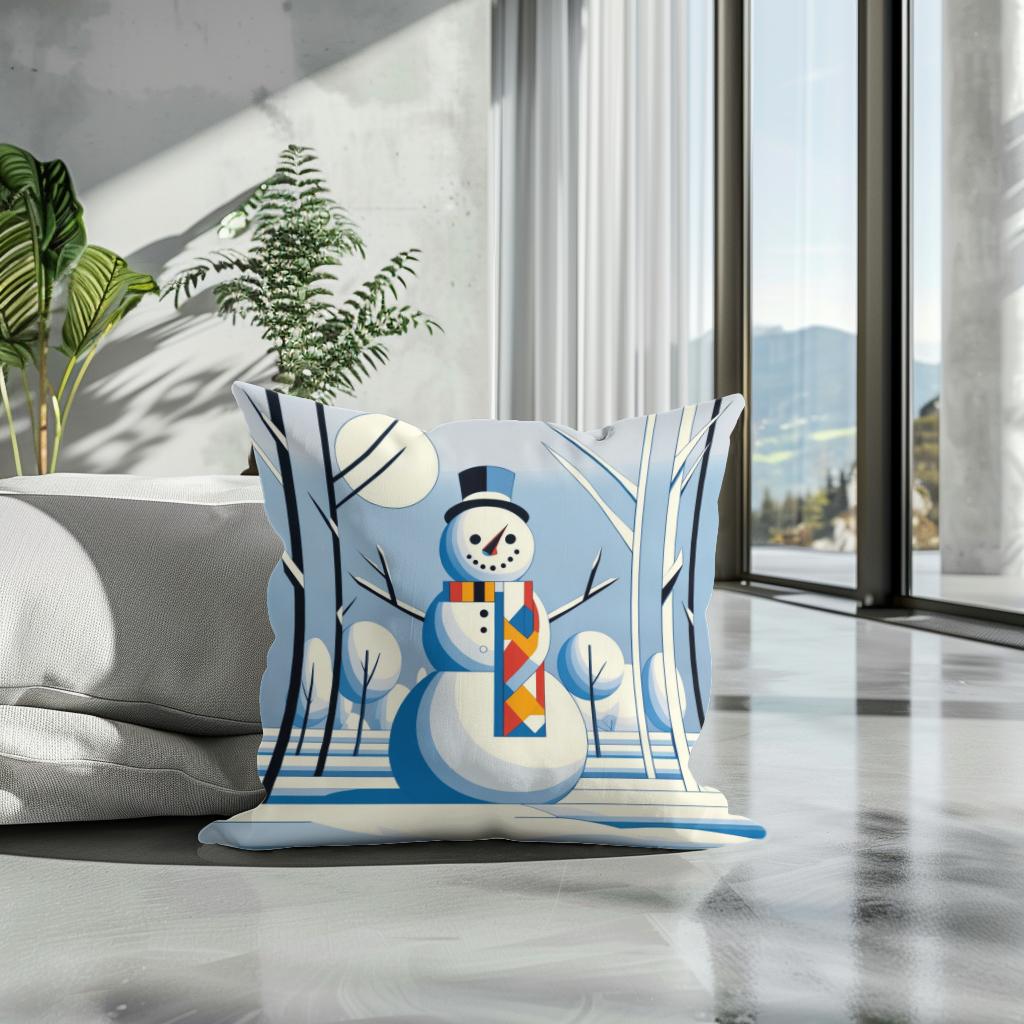 Geometric Winter Cotton Cushion