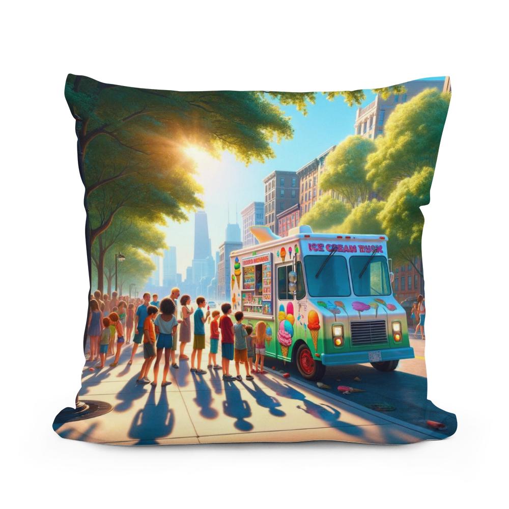 Ice Cream Summer Joy Cotton Cushion
