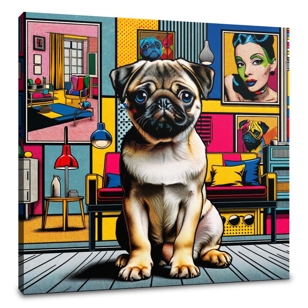 Pop Art Pug Canvas
