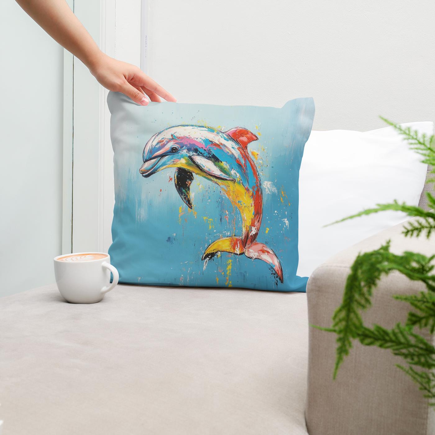 Dolphin's Dance Cotton Cushion