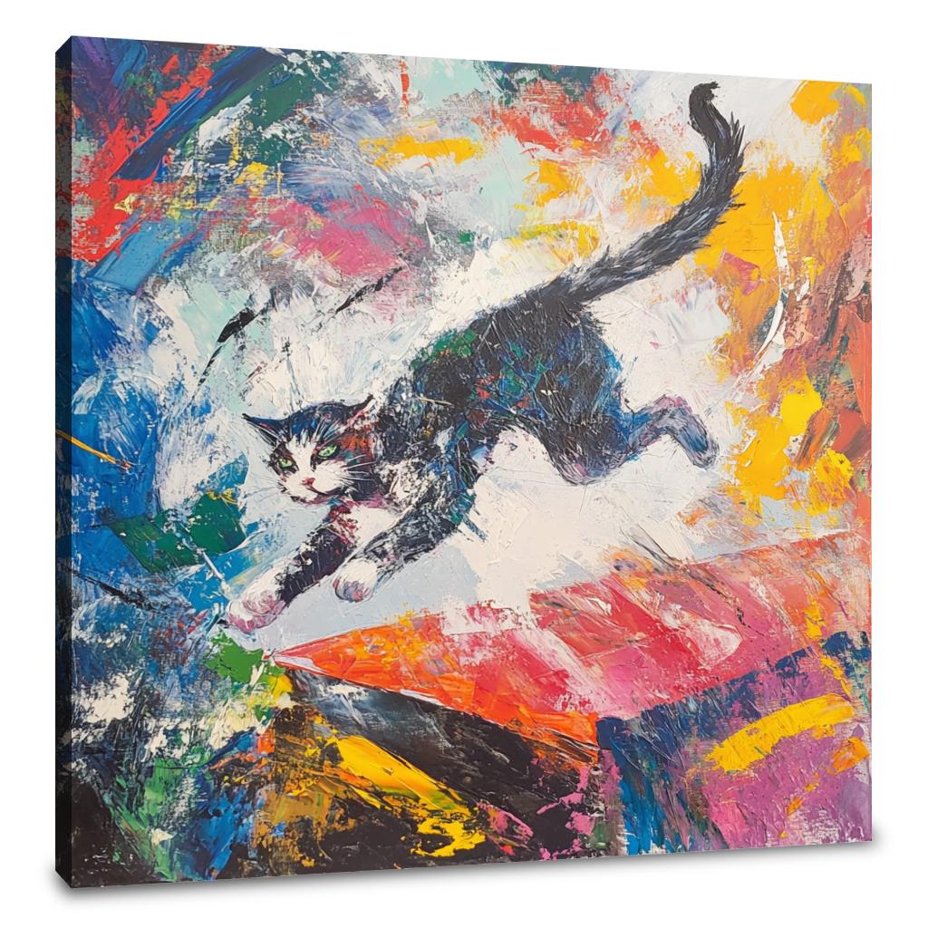 Leaping Cat Canvas
