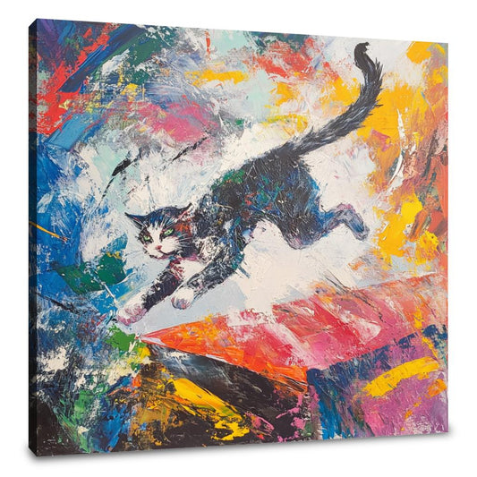 Leaping Cat Canvas