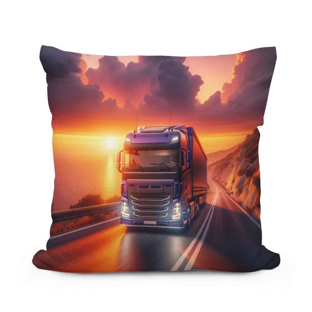 Coastal Sunset Journey Cotton Cushion