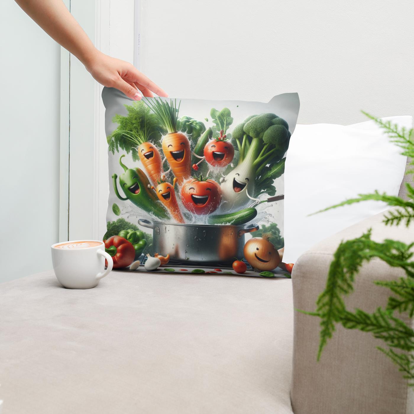Veggie Splash Kitchen Cotton Cushion