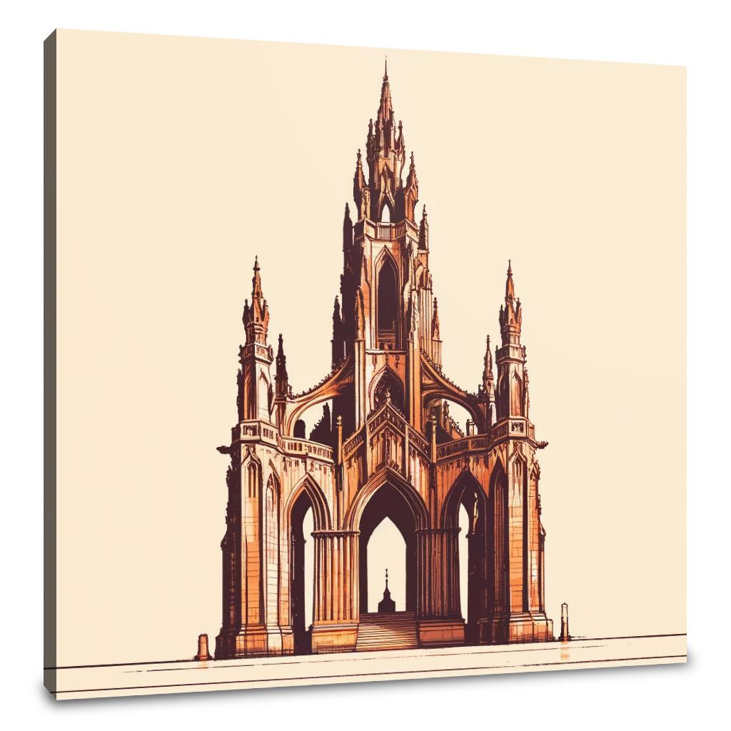 Edinburgh's Scott Monument Glow Canvas