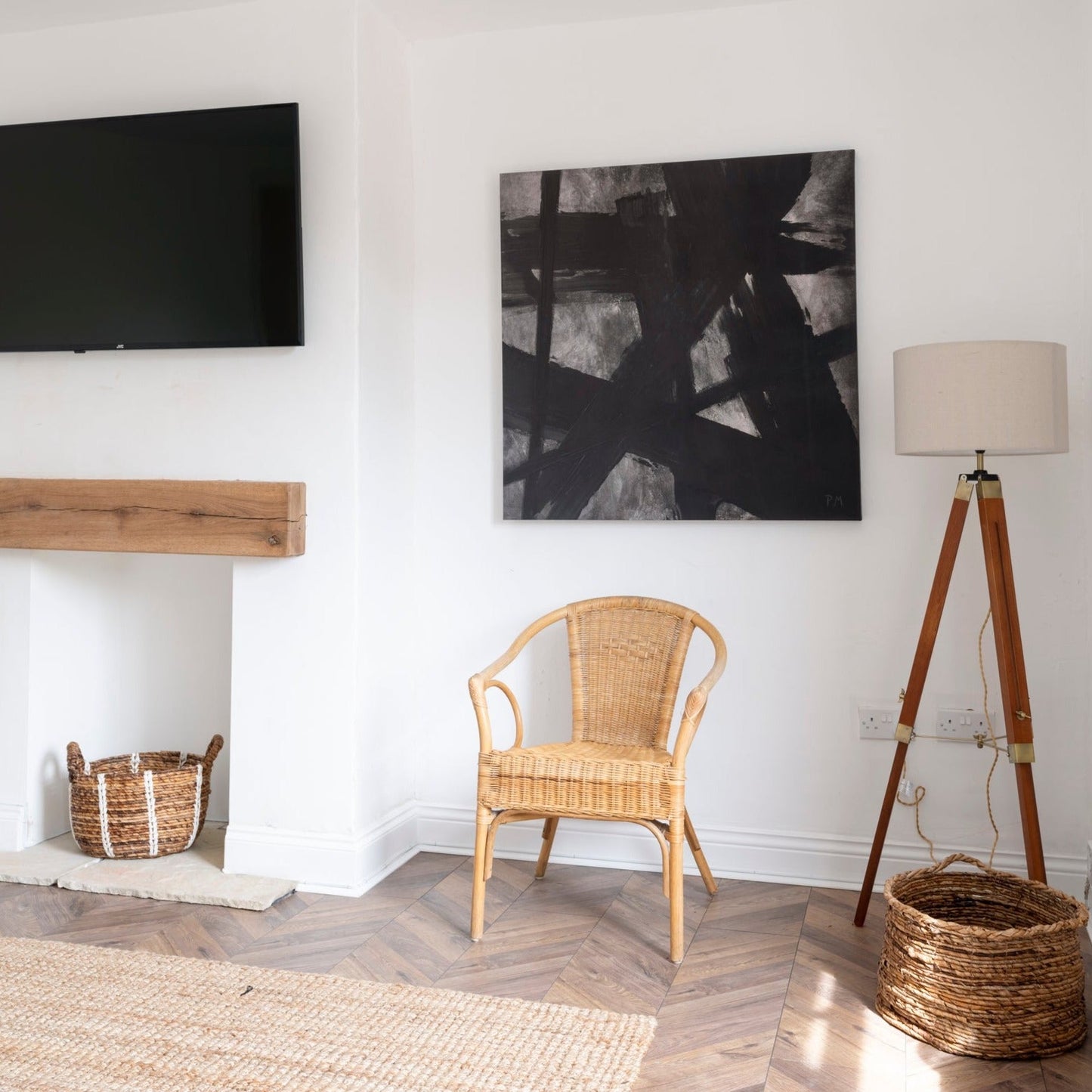 Noir II Square Framed Printed Canvas