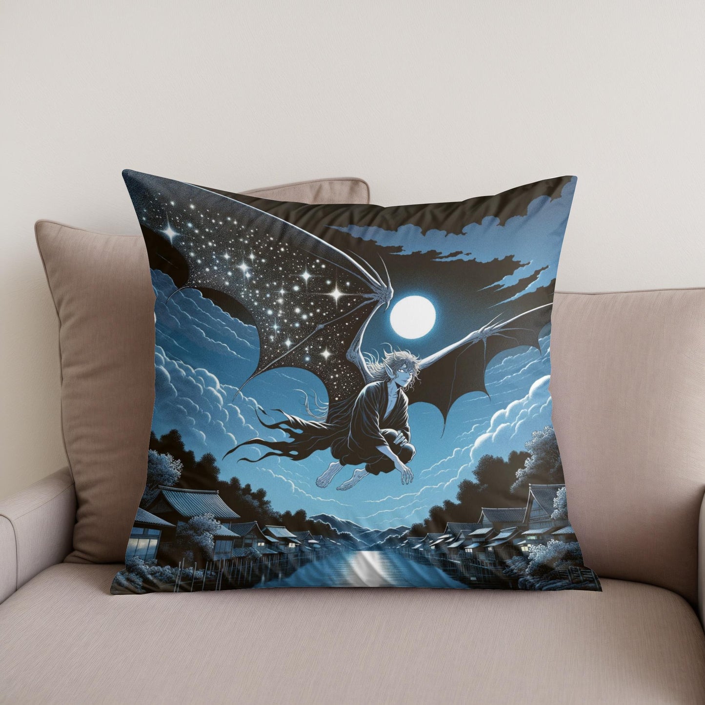 Nocturnal Grace Cotton Cushion