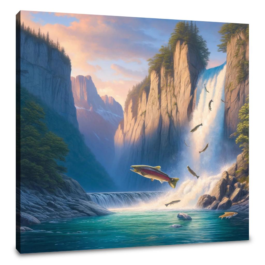 Salmon Leap Canvas