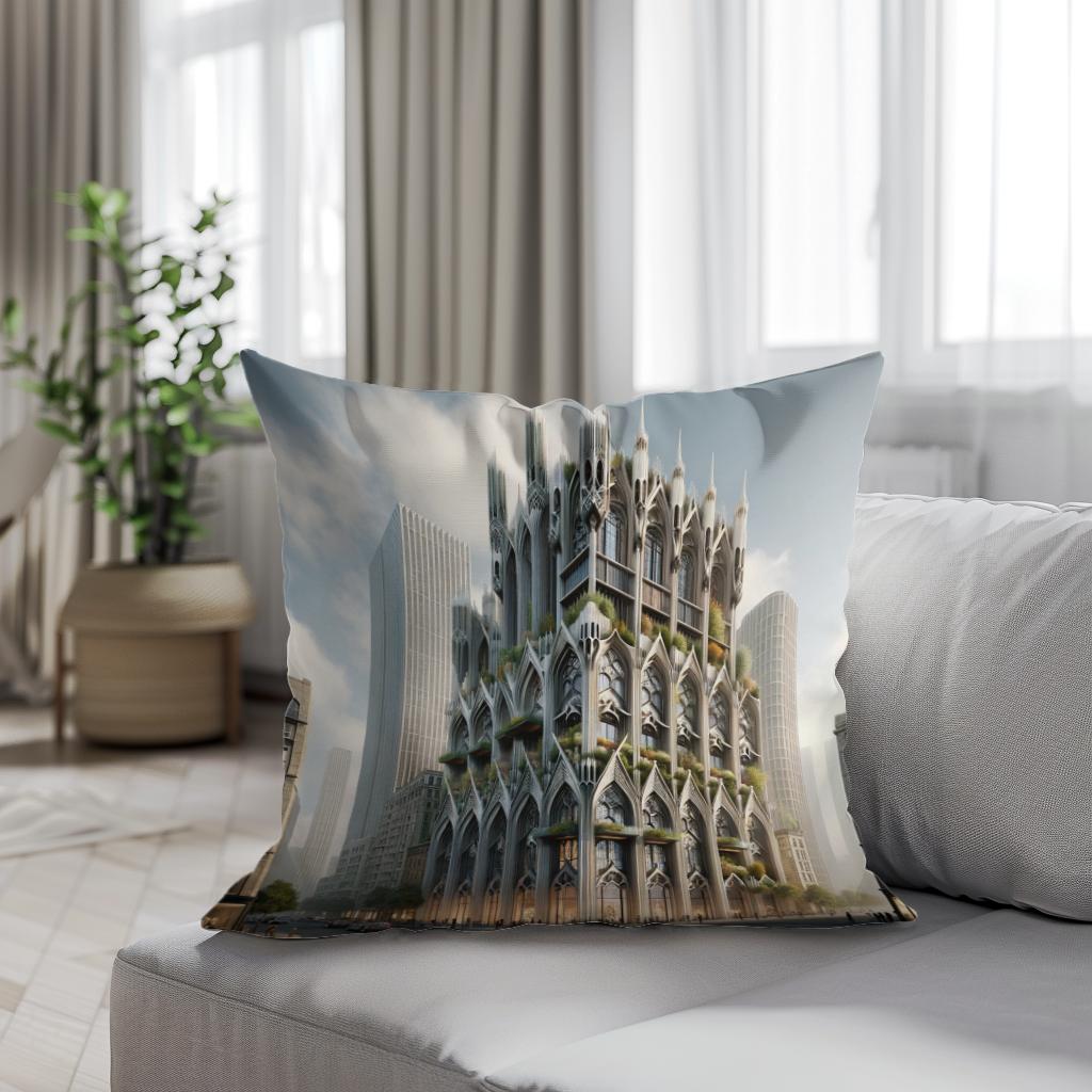 Gothic Urban Fusion Cotton Cushion