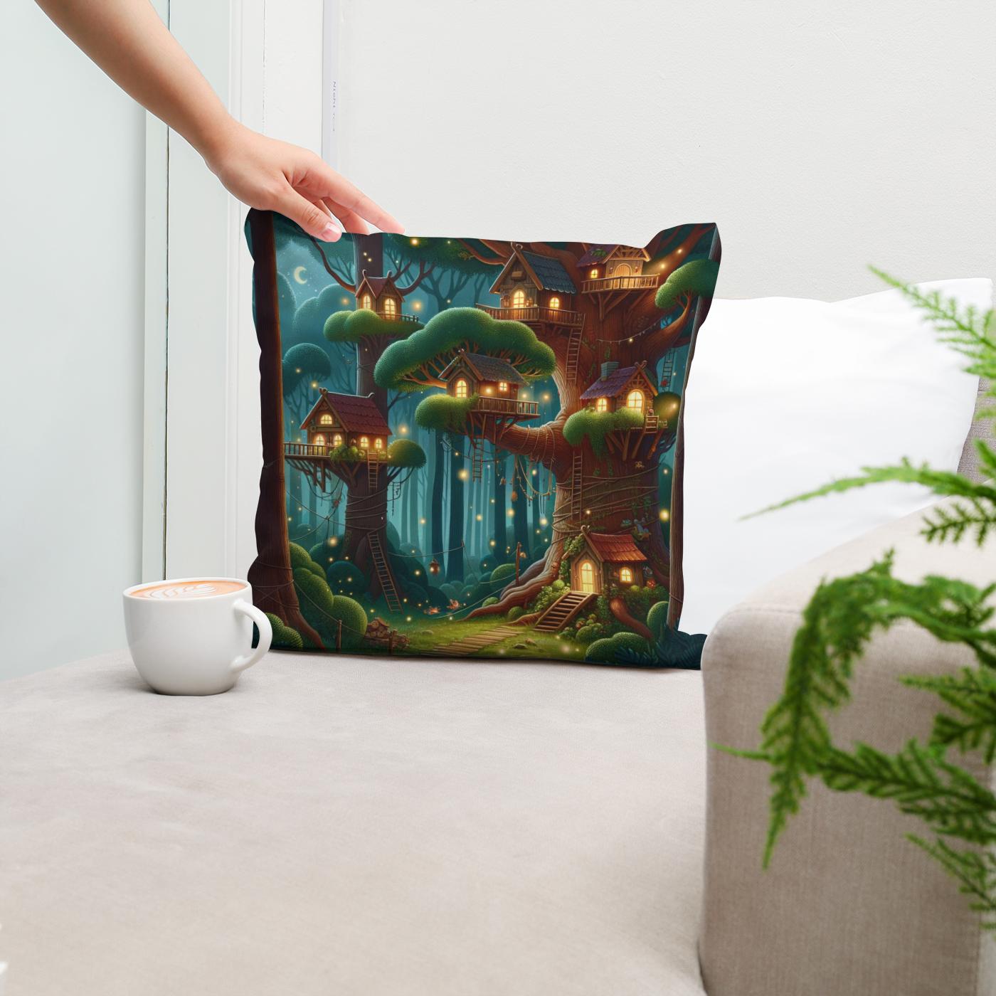 Twilight Treetop Cotton Cushion