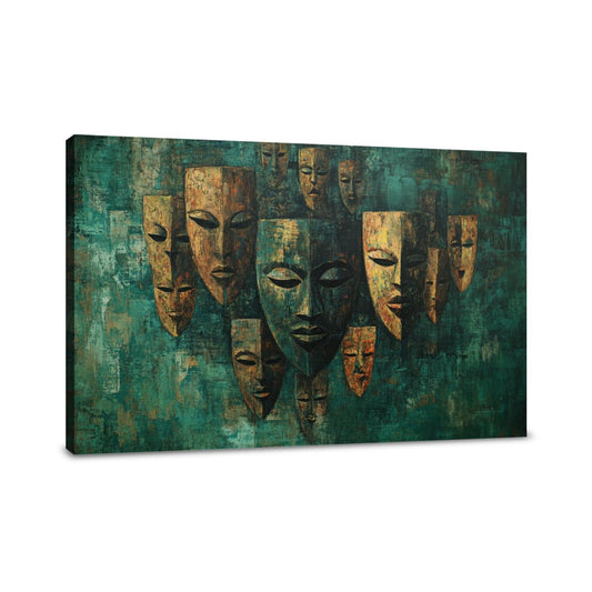 Tribal Masks Forest Canvas