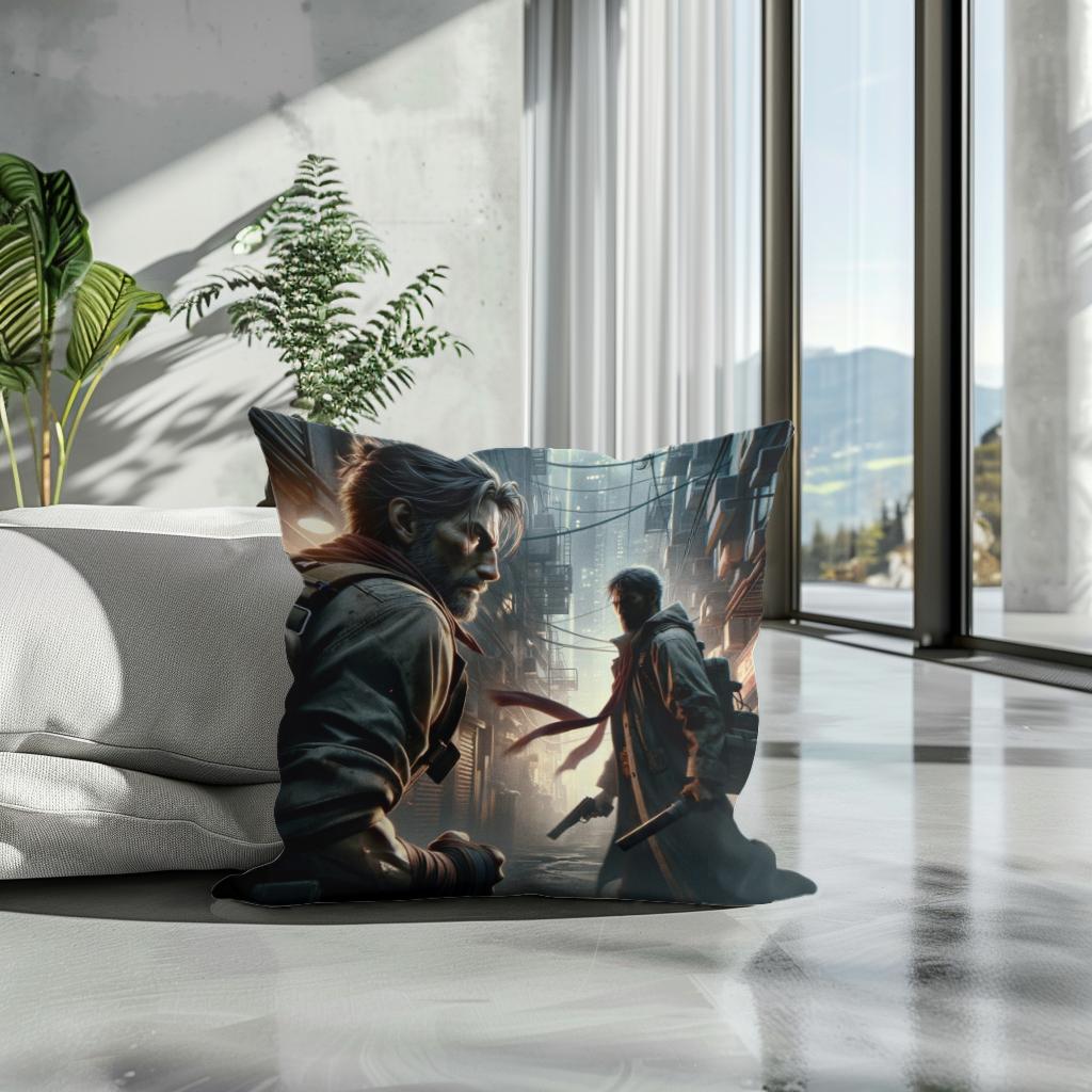 Alleyway Confrontation Cotton Cushion