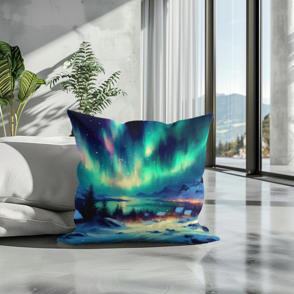 Northern Lights Magic Cotton Cushion
