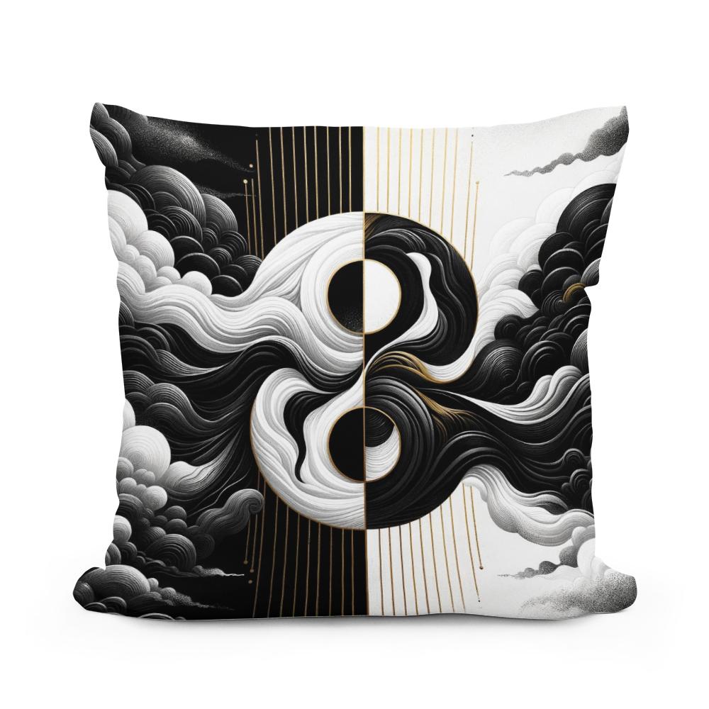 Harmony in Contrast Cotton Cushion
