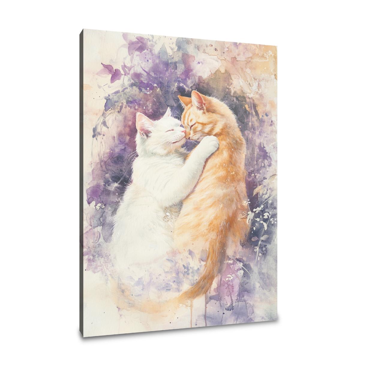 Feline Love on Canvas