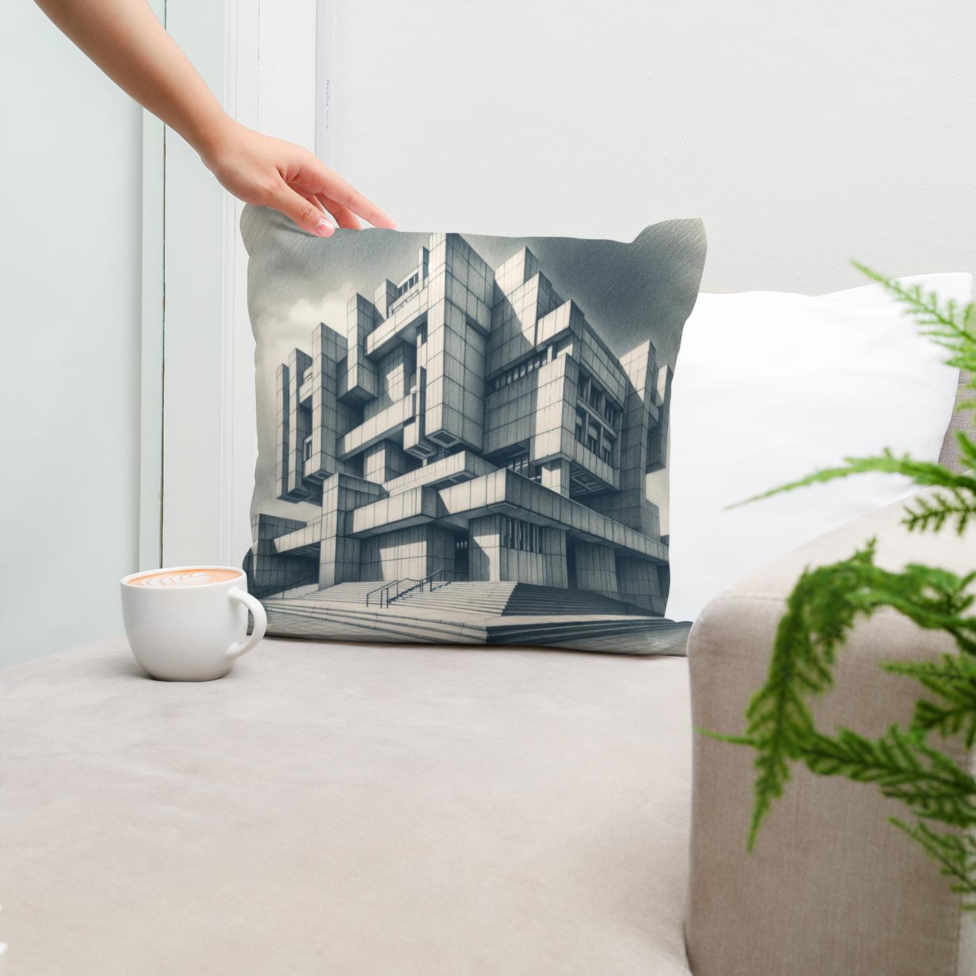 Brutalist Bastion Cotton Cushion