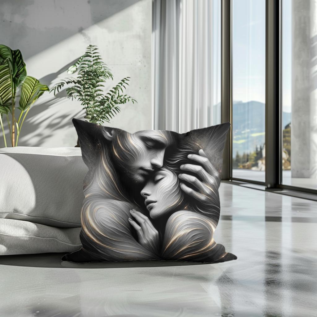 Embrace: Souls United in Love Cotton Cushion