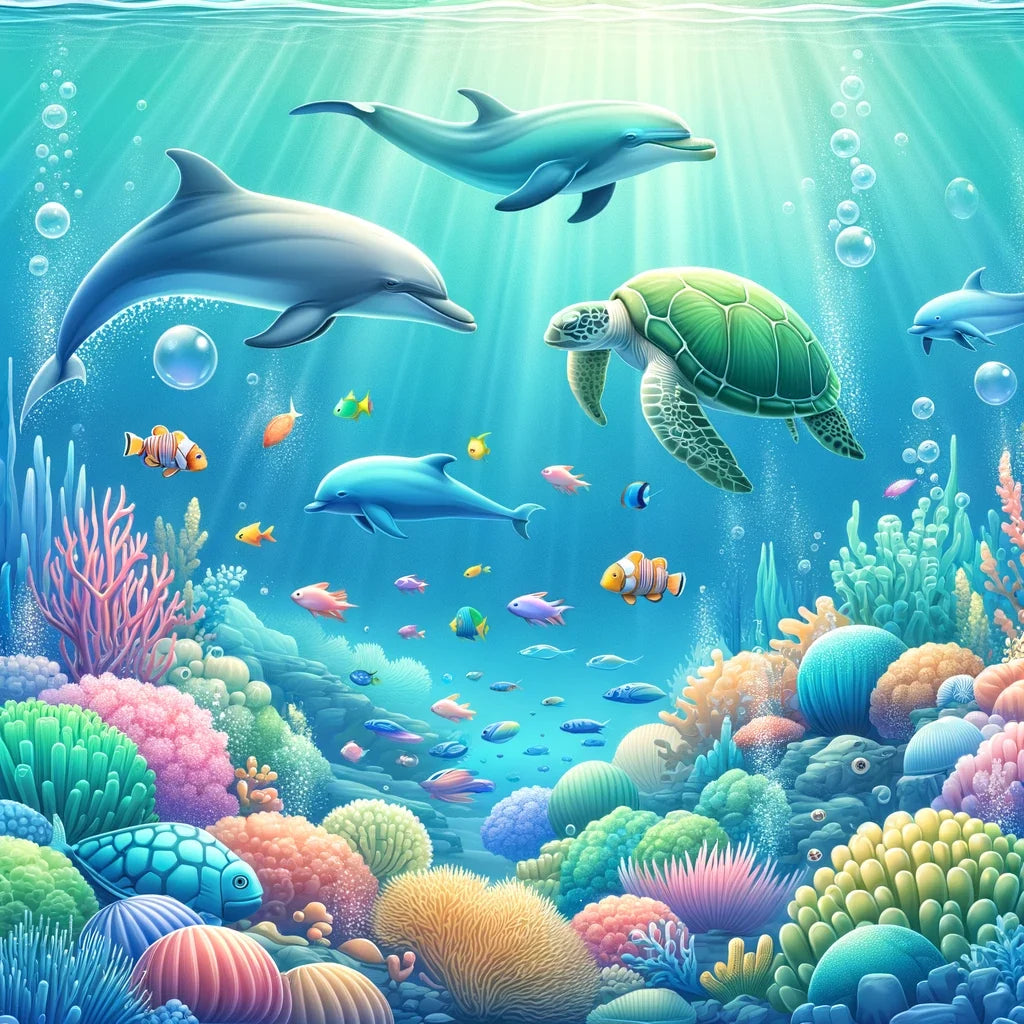 Underwater Wonderland Cotton Cushion
