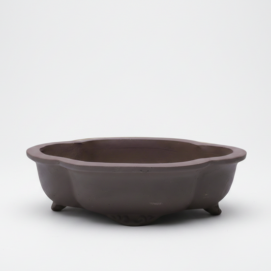 Unglazed Bonsai Pot Floral | 26cm x 21cm x 6cm | YB1129