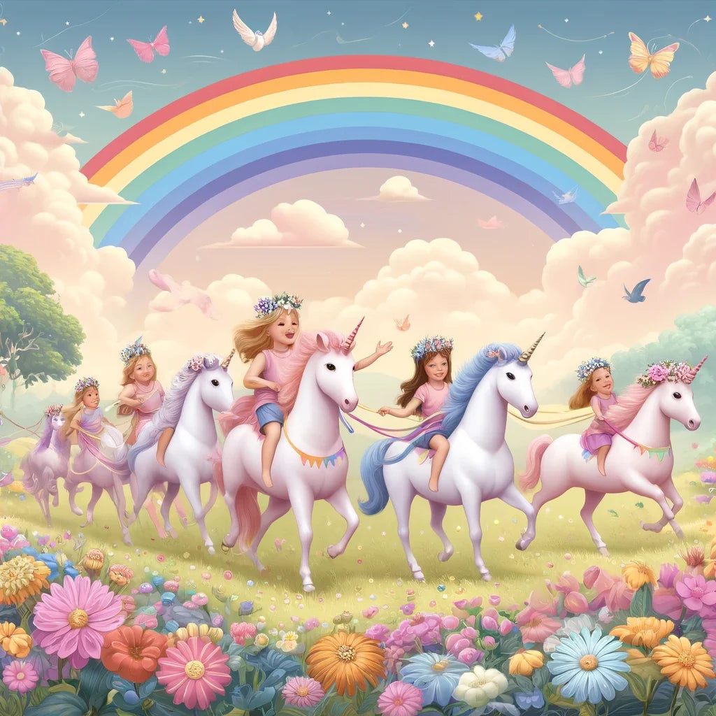 Unicorn Parade Cotton Cushion