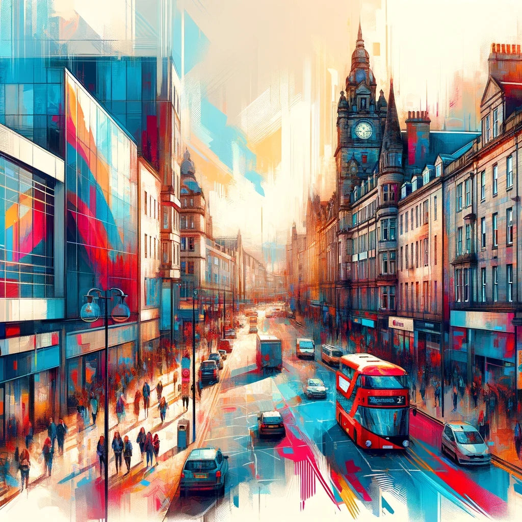 Aberdeen's Union Street Vibrance Canvas