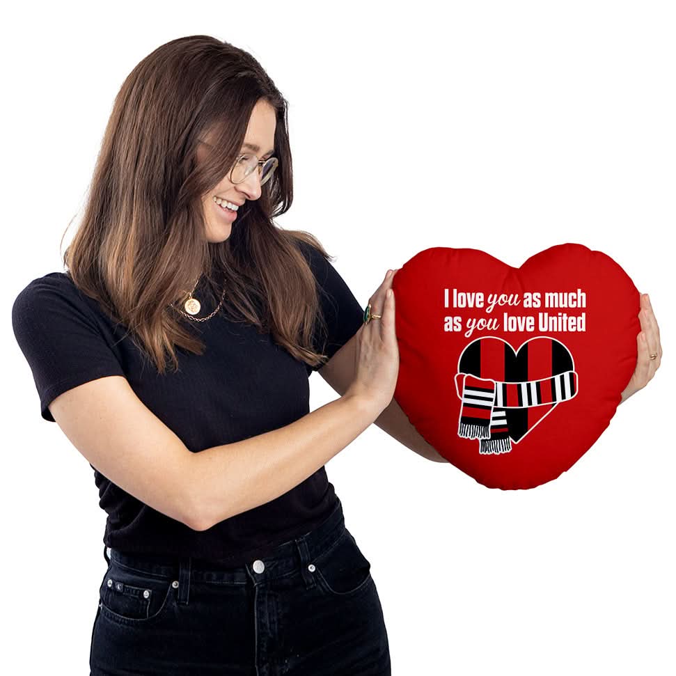 Love You as much as You Love United - Heart Shaped Cushion
