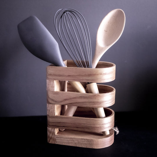 Oak Kitchen Utensil Holder | Luxury Wooden Utensil Pot | Handcrafted in UK