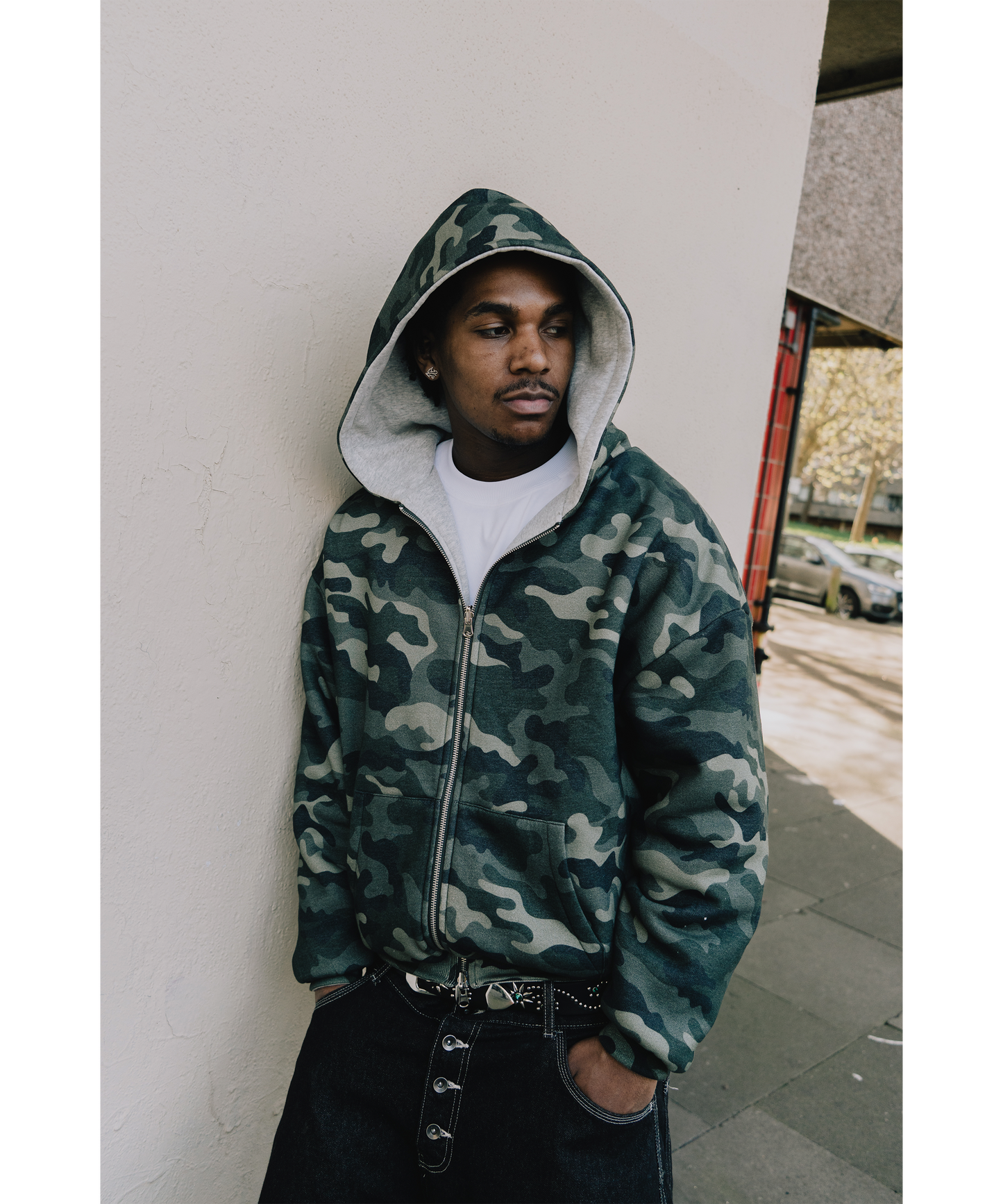CAMO/GREY REVERSIBLE ZIP HOODIE